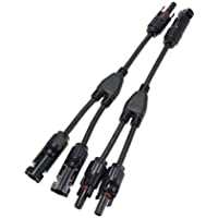 Los mejores  - Adaptador paralelo de la rama de Y del conector solar Distribuidor del enchufe MC4 del cable del panel solar